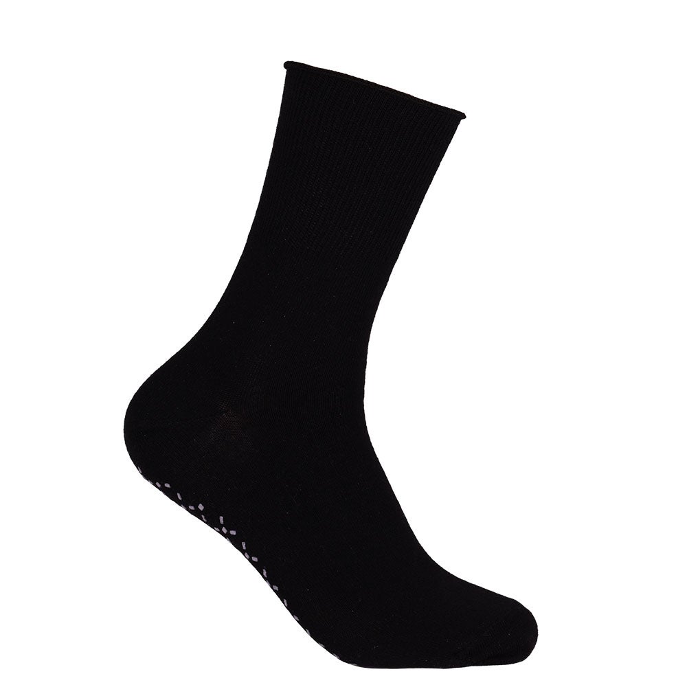 Bomullsstrumpa Anti-slip svart 36/40