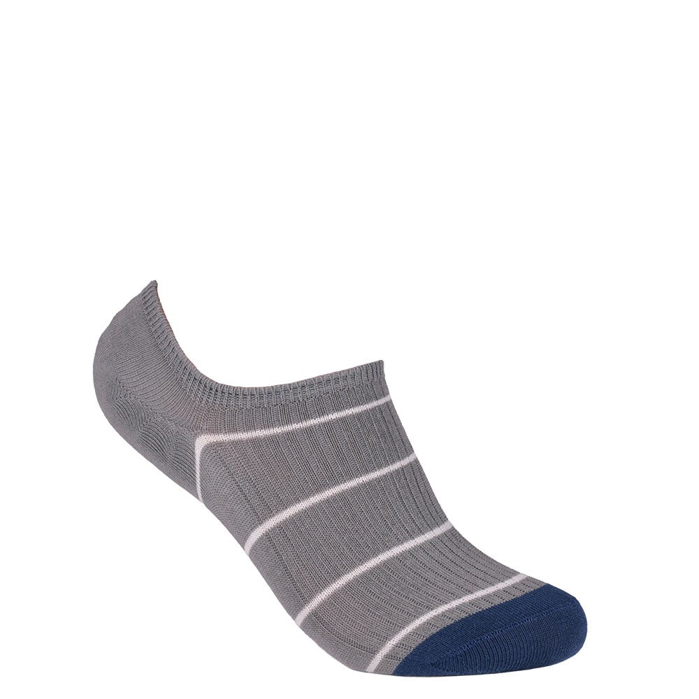 Bomullsstrumpa No-show rand grå 40/45