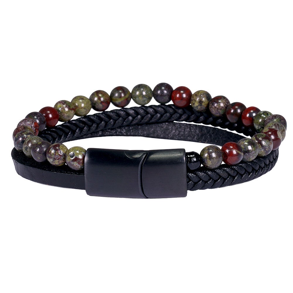 Läderarmband Viskan, grön M