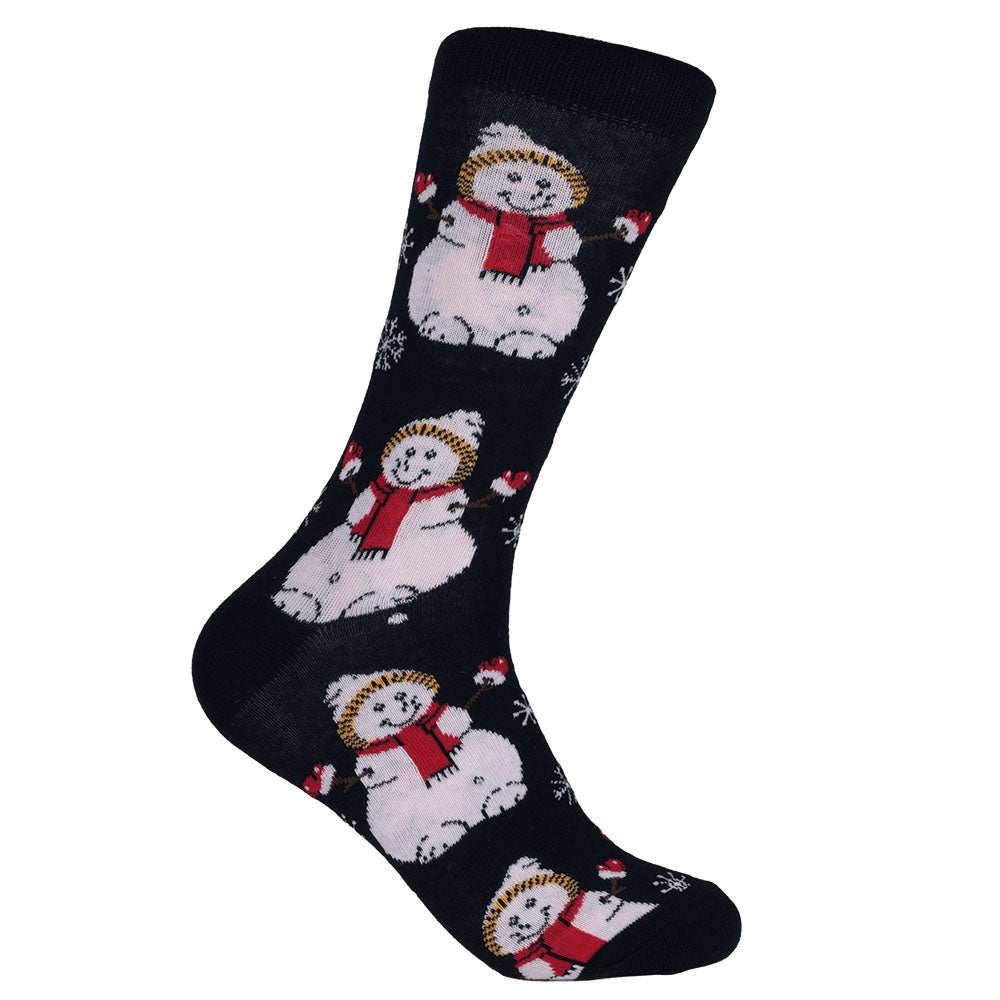 Bomullsstrumpa Snögubbe marinblå 40/45