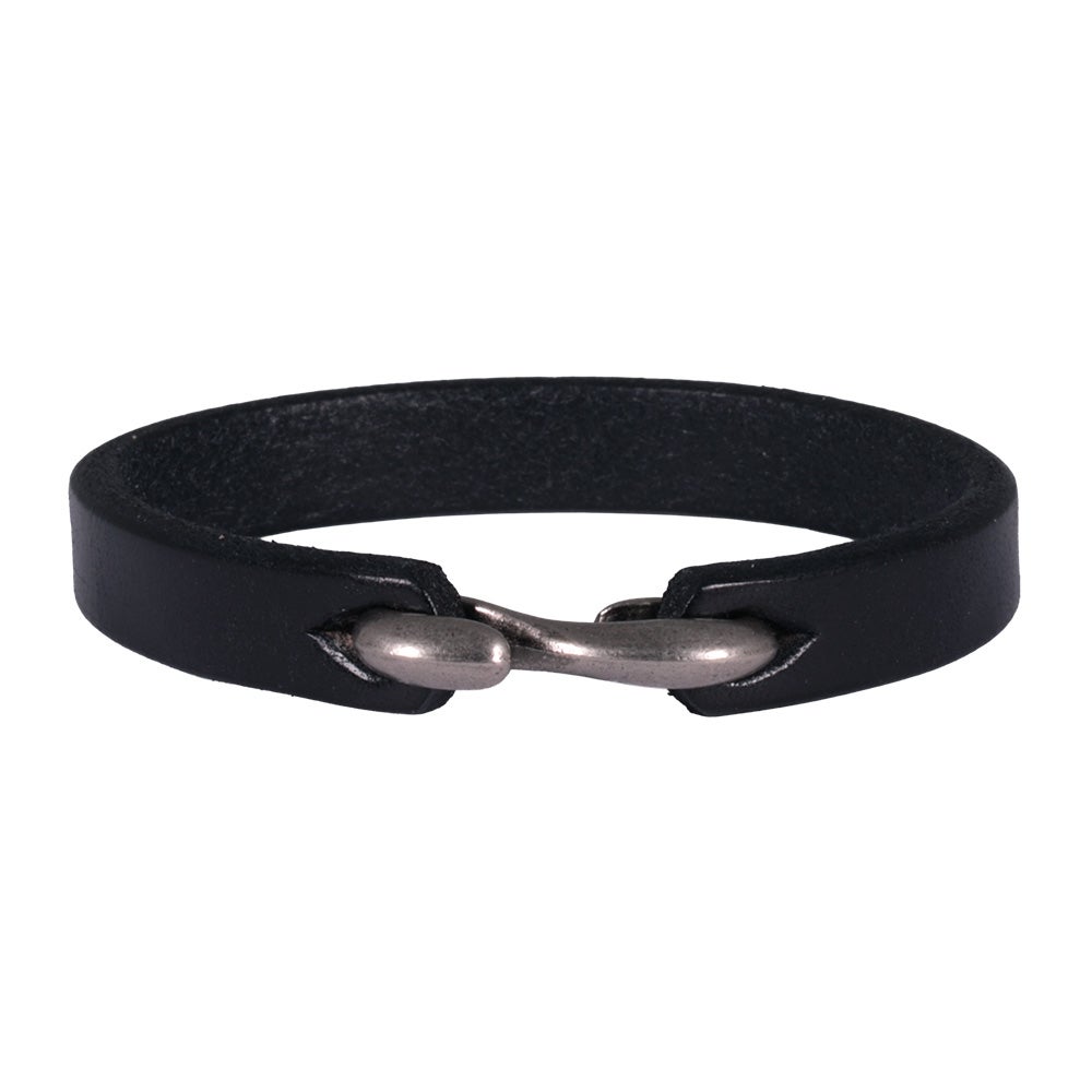 Läderarmband Plain, svart M