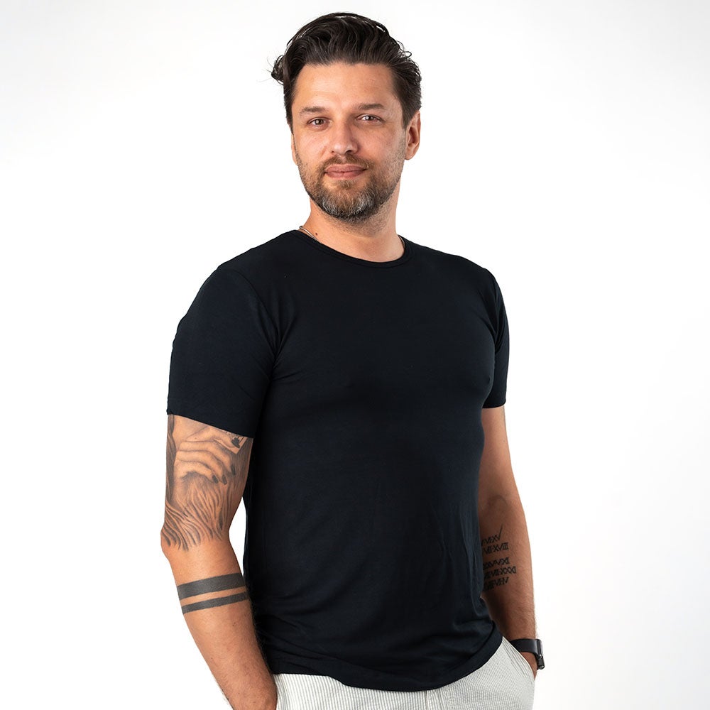 T-shirt bambu Oliver Svart S