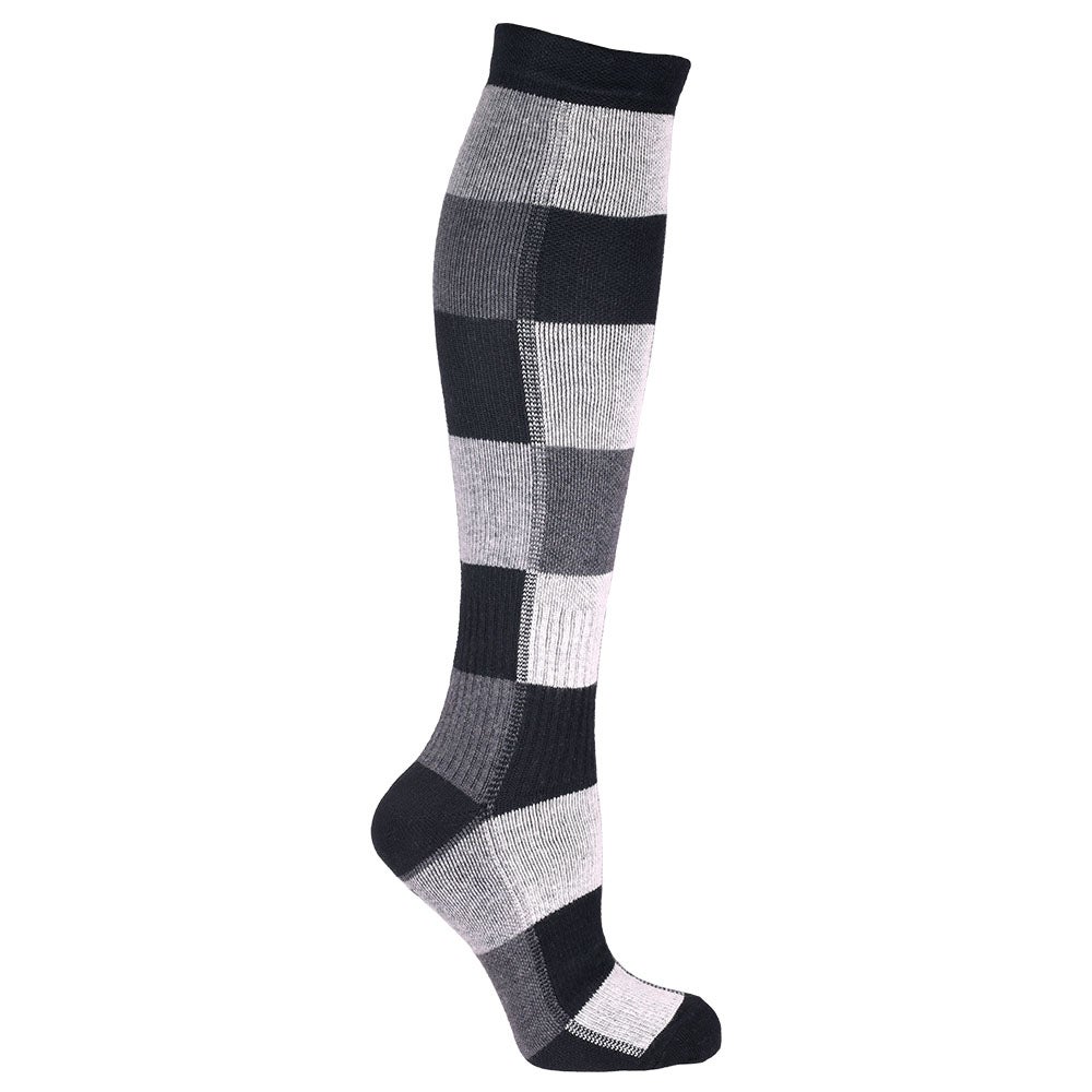 Stödstrumpa rutig svart/gråvit  36-40
