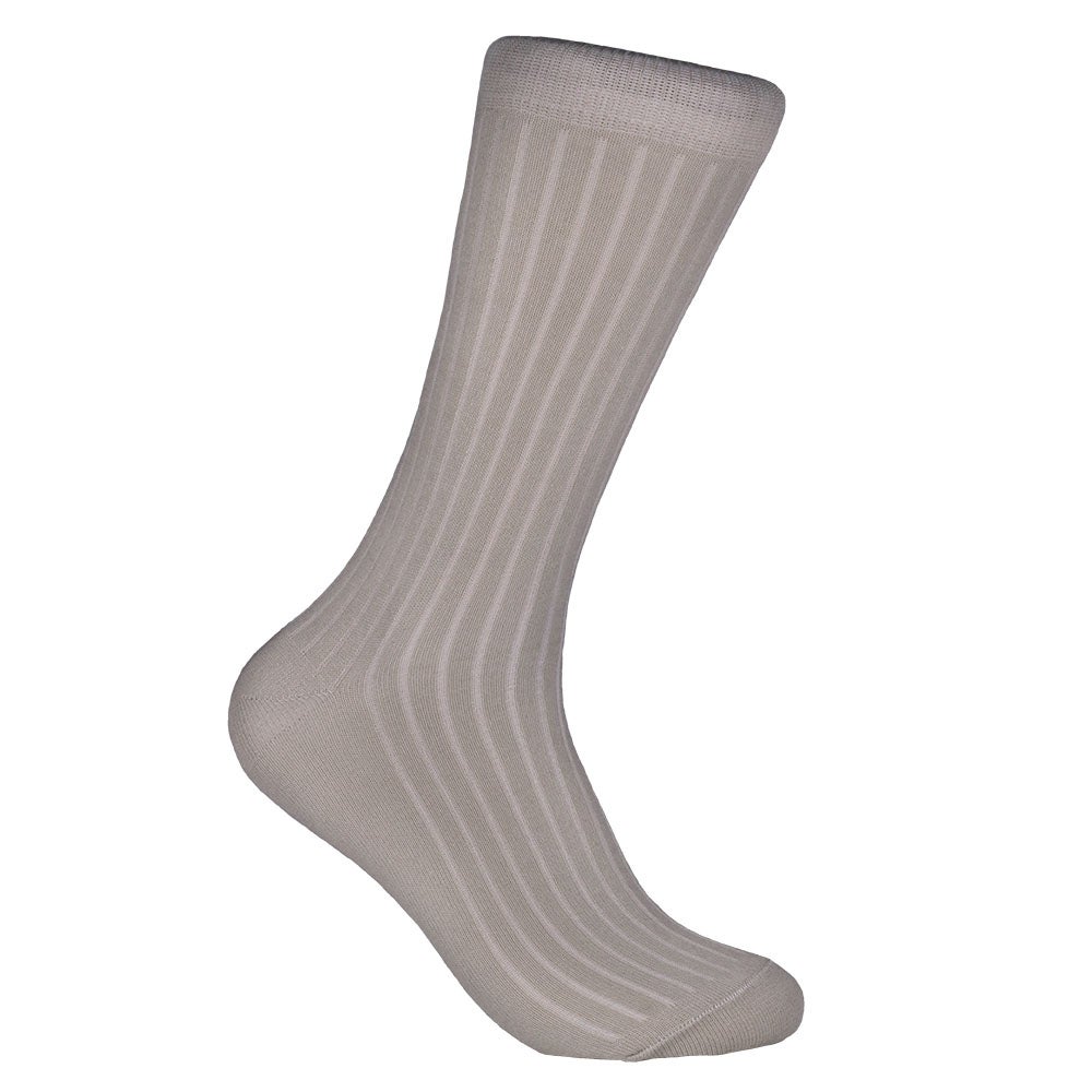 Bomullsstrumpa Ribb beige 40/45