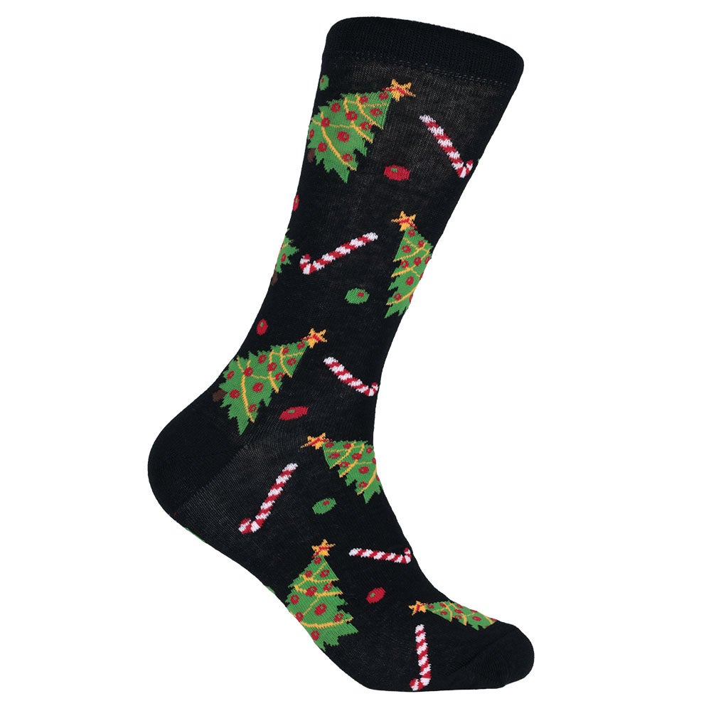 Bomullsstrumpa Julgran svart 40/45