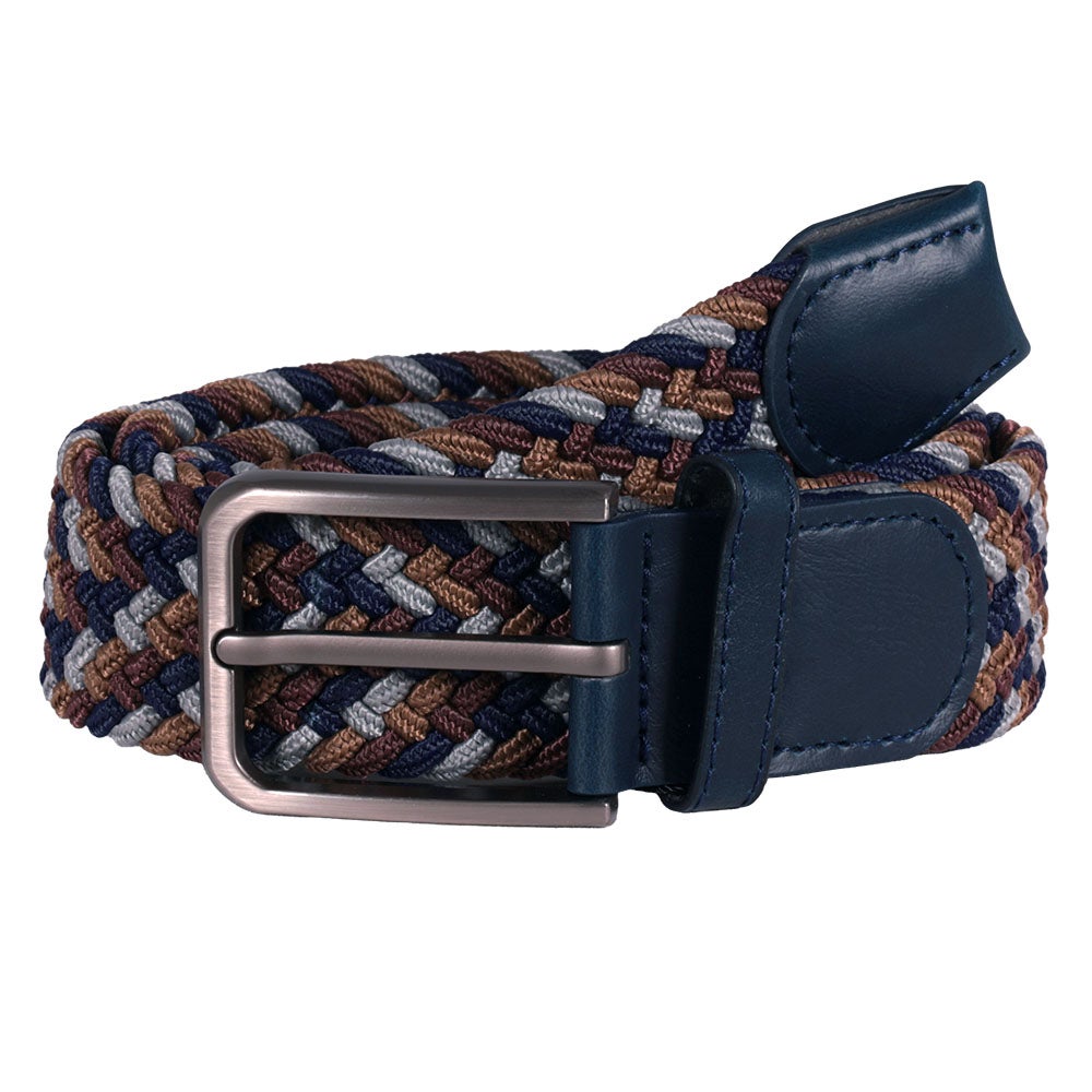 Flätat bälte, marinblå/brun 80