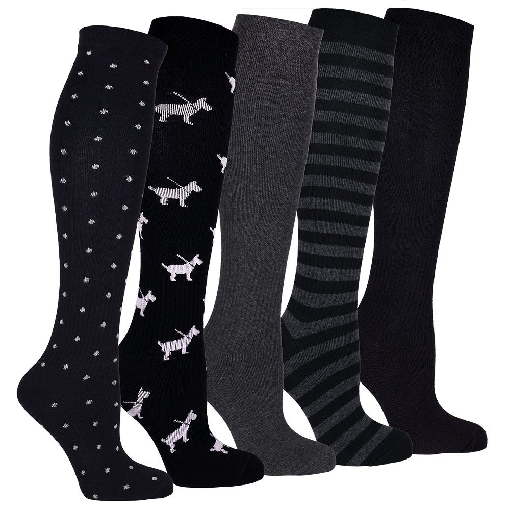 Stödstrumpor 5-pack, mörkt 36/40