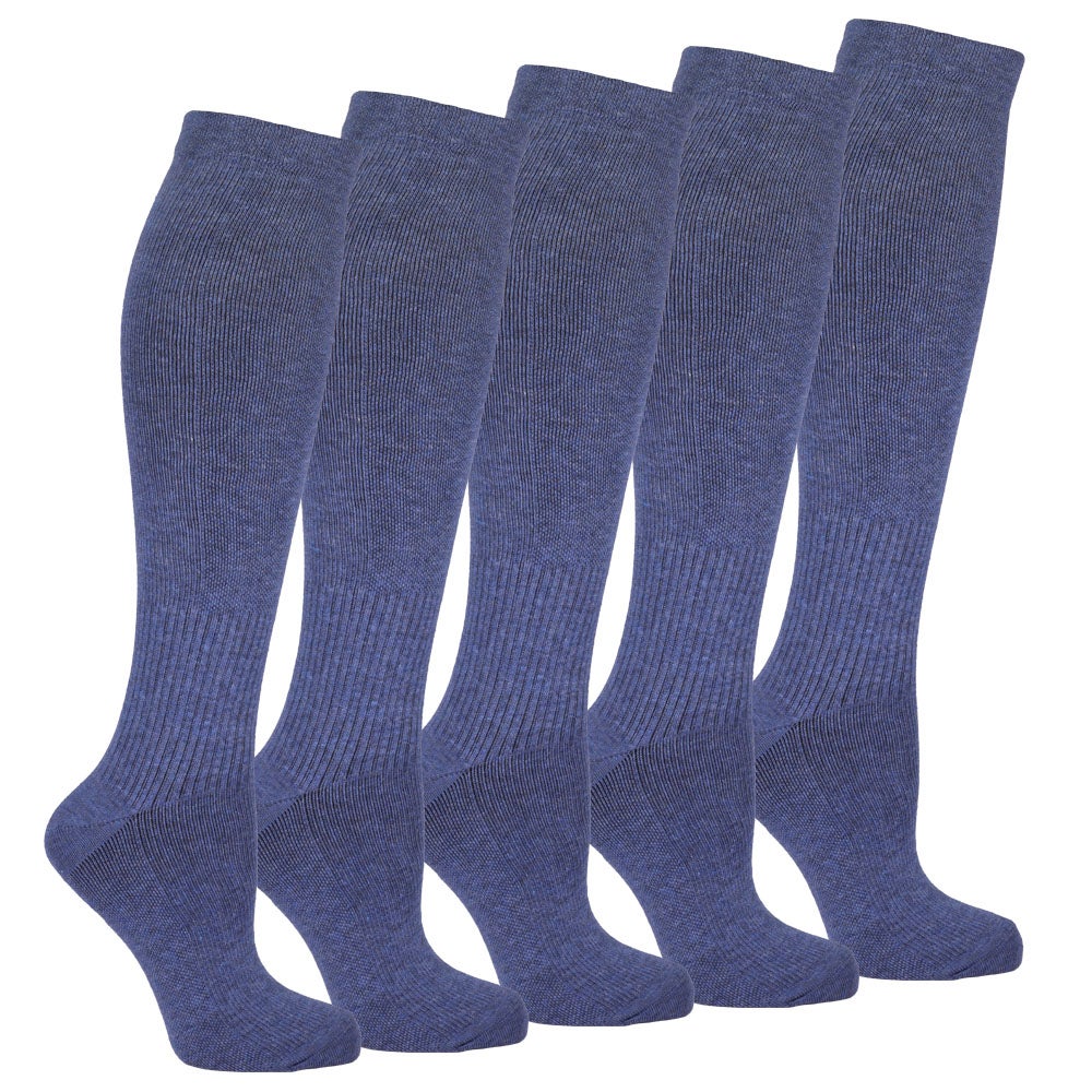 Stödstrumpor 5-pack, jeansblå 36/40