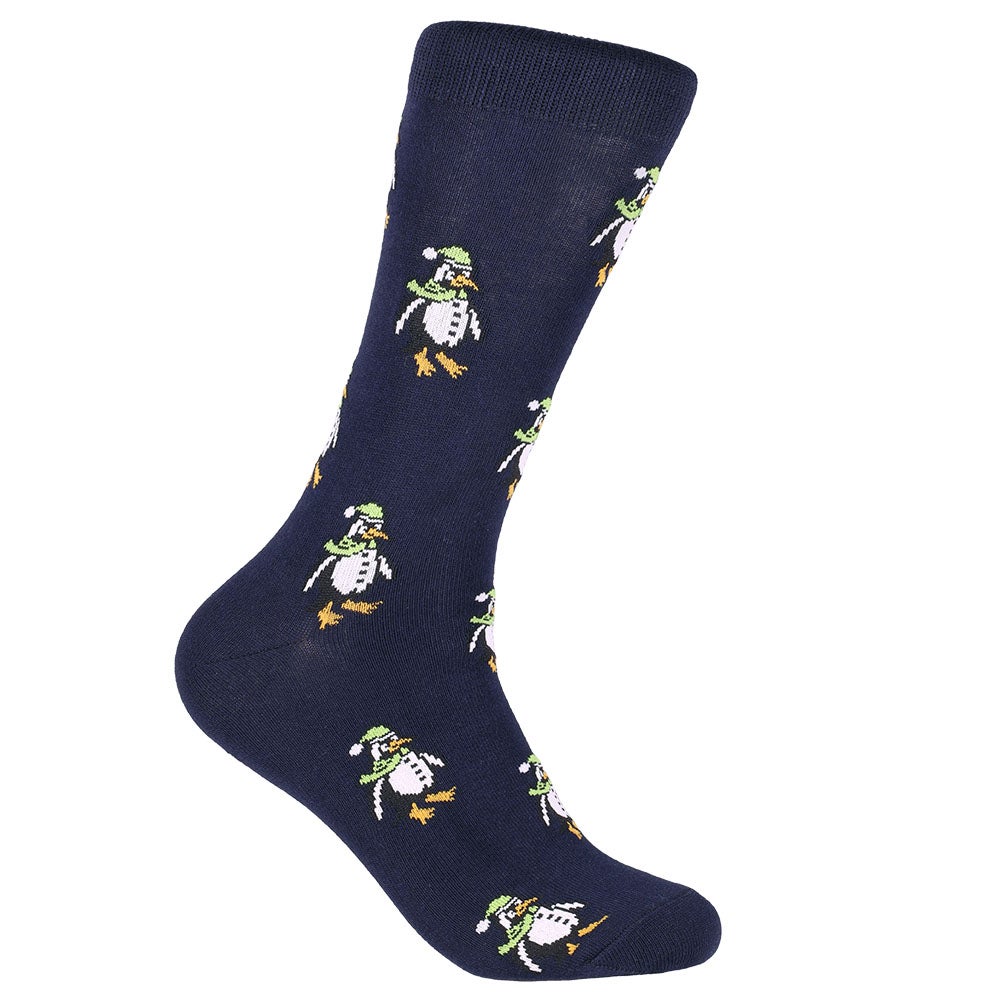 Bomullsstrumpa Winter marinblå 40/45