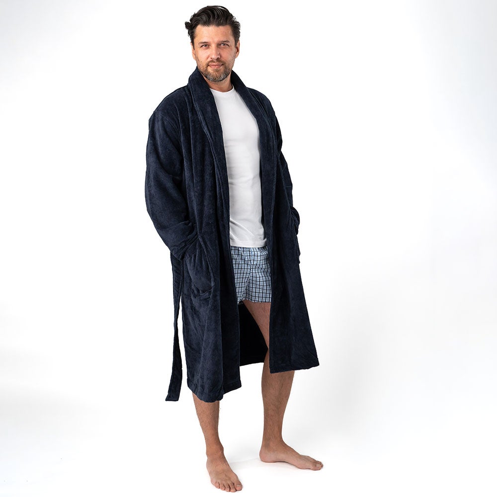 Morgonrock marinblå S/M