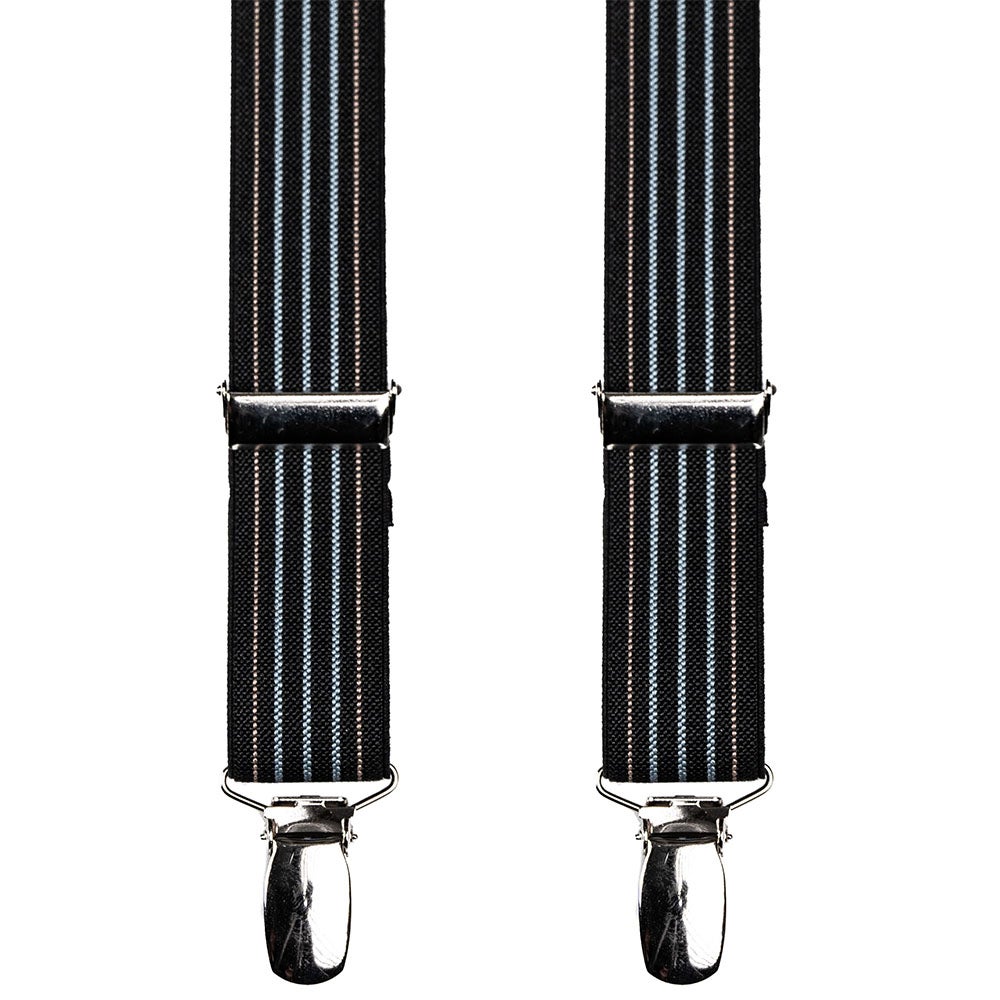 Hängslen 25 mm Stripe marinblå