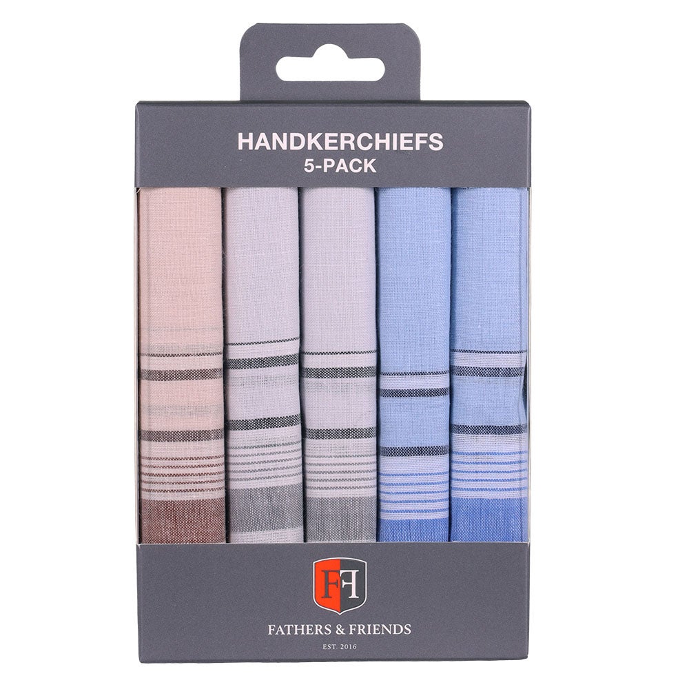 Näsdukar 5-pack blåmönstrad onesize