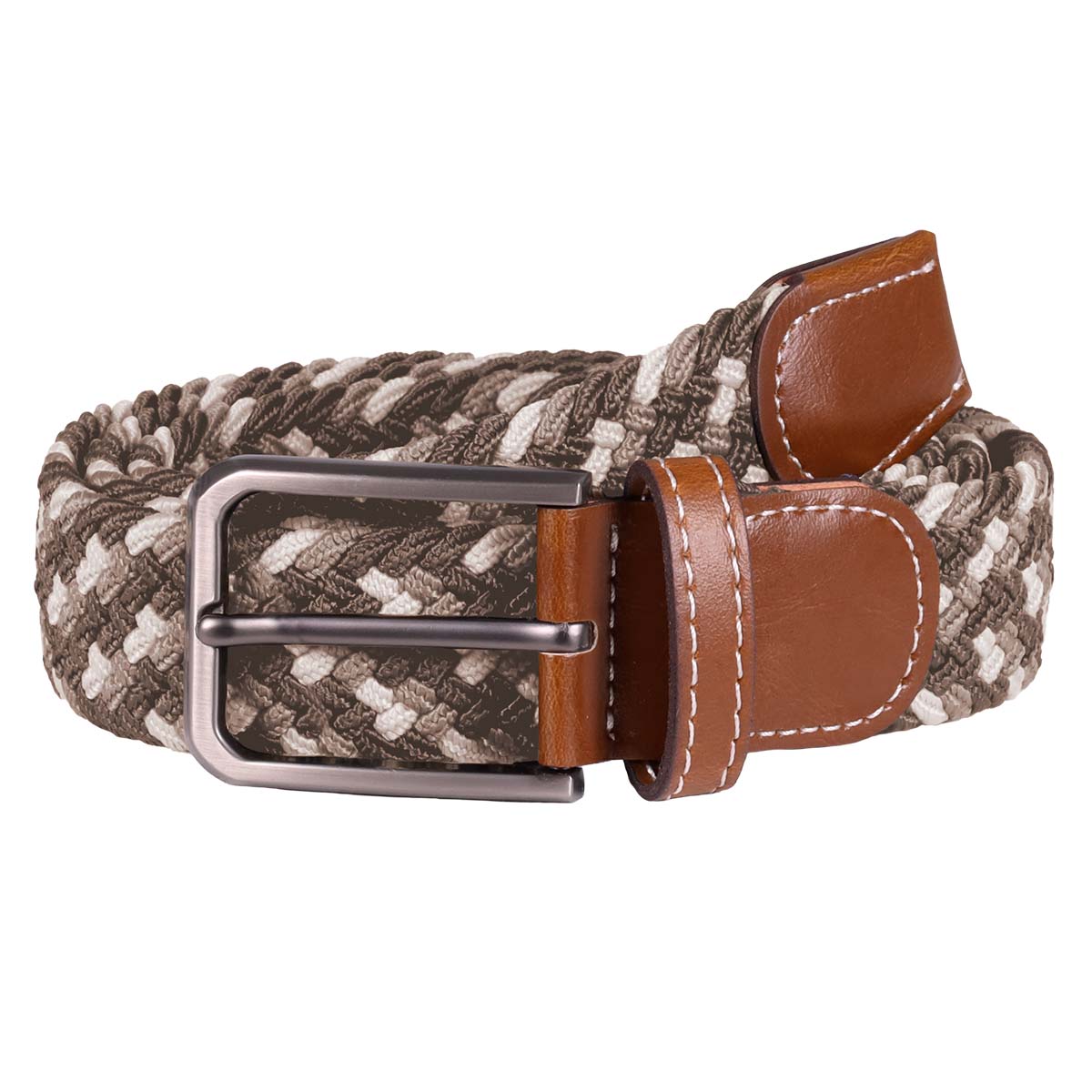 Flätat bälte, brun/beige 80