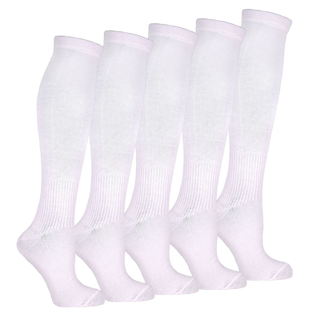 Stödstrumpor 5-pack, vit 40/45