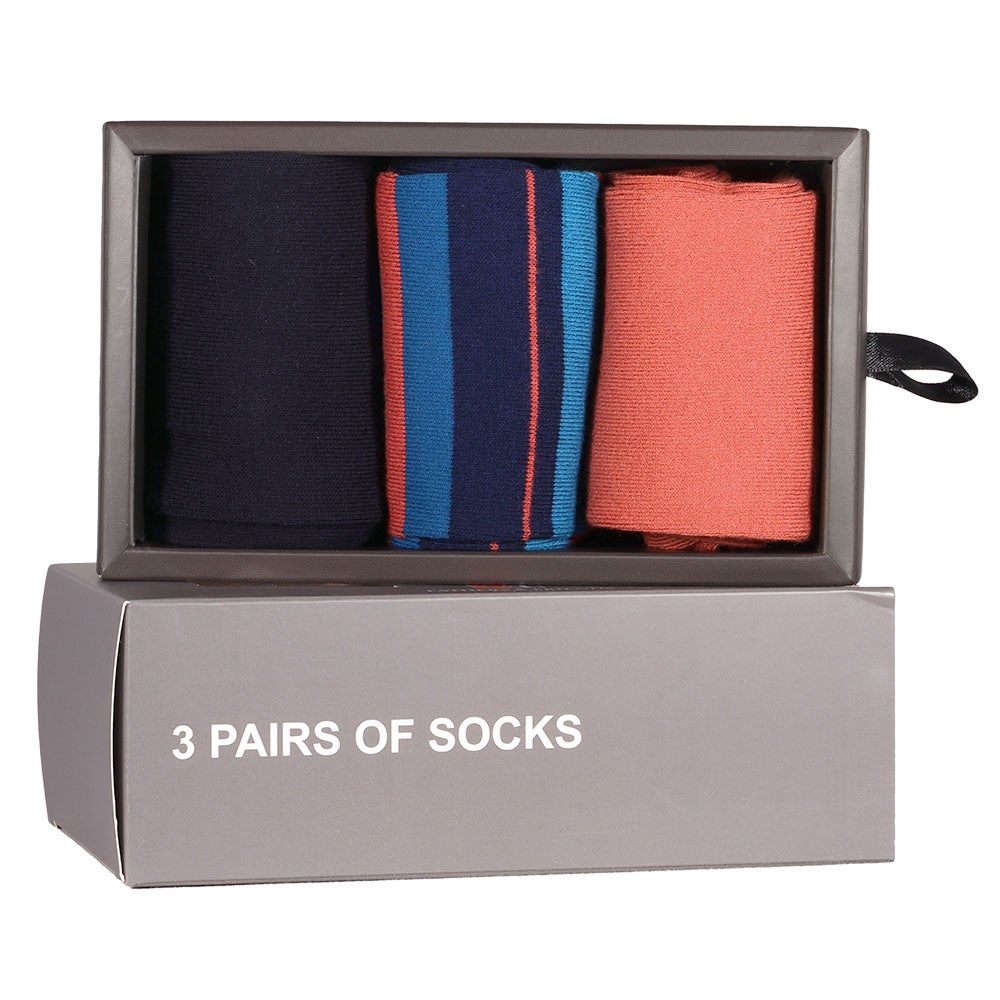 Bambustrumpa 3-pack box orange/marin/rand 40/45