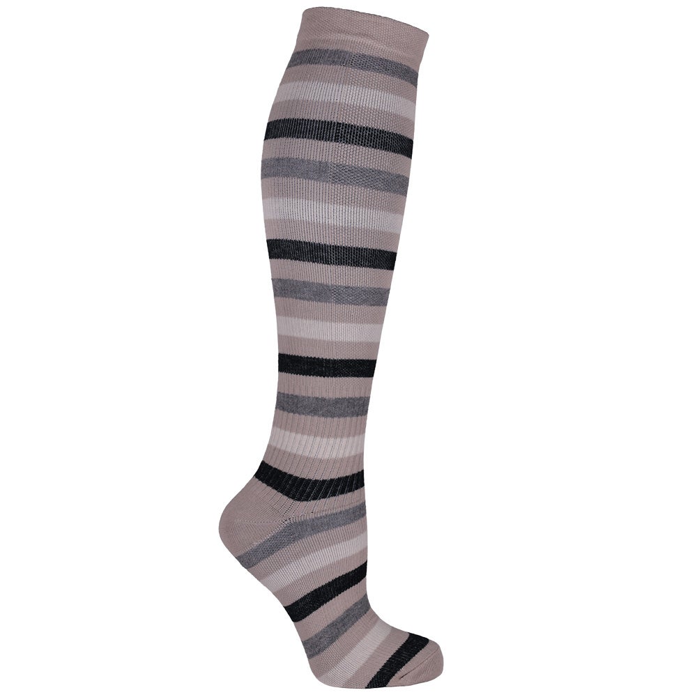 Stödstrumpa beige randig 36/40