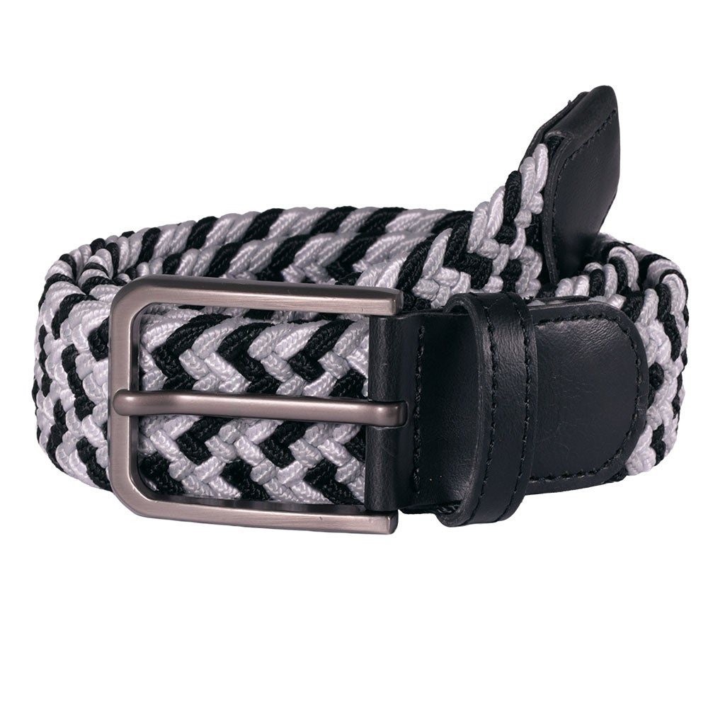 Flätat bälte, svart/grå 80