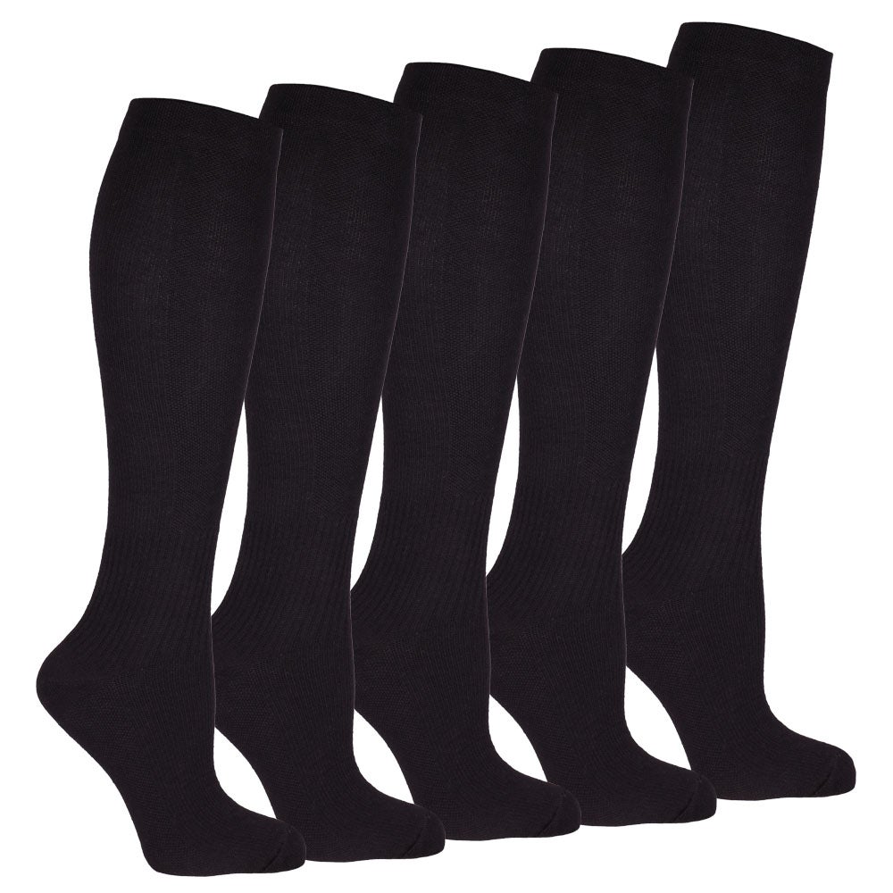 Stödstrumpor 5-pack, svart 36/40