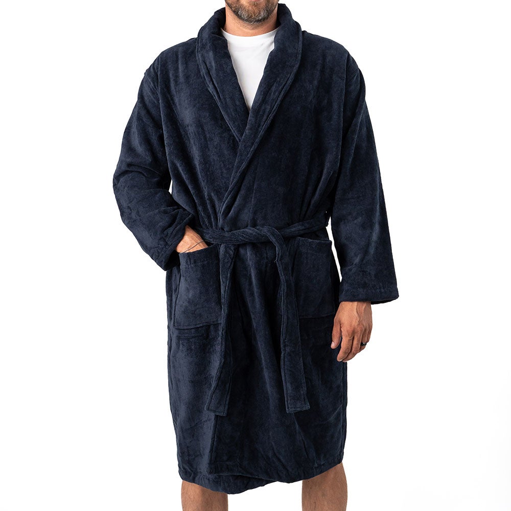 Morgonrock marinblå S/M