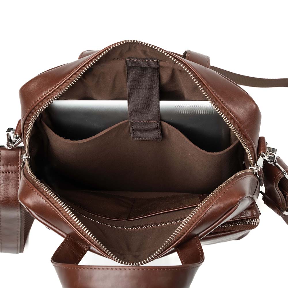 Axelremsväska Lissabon mörkbrun