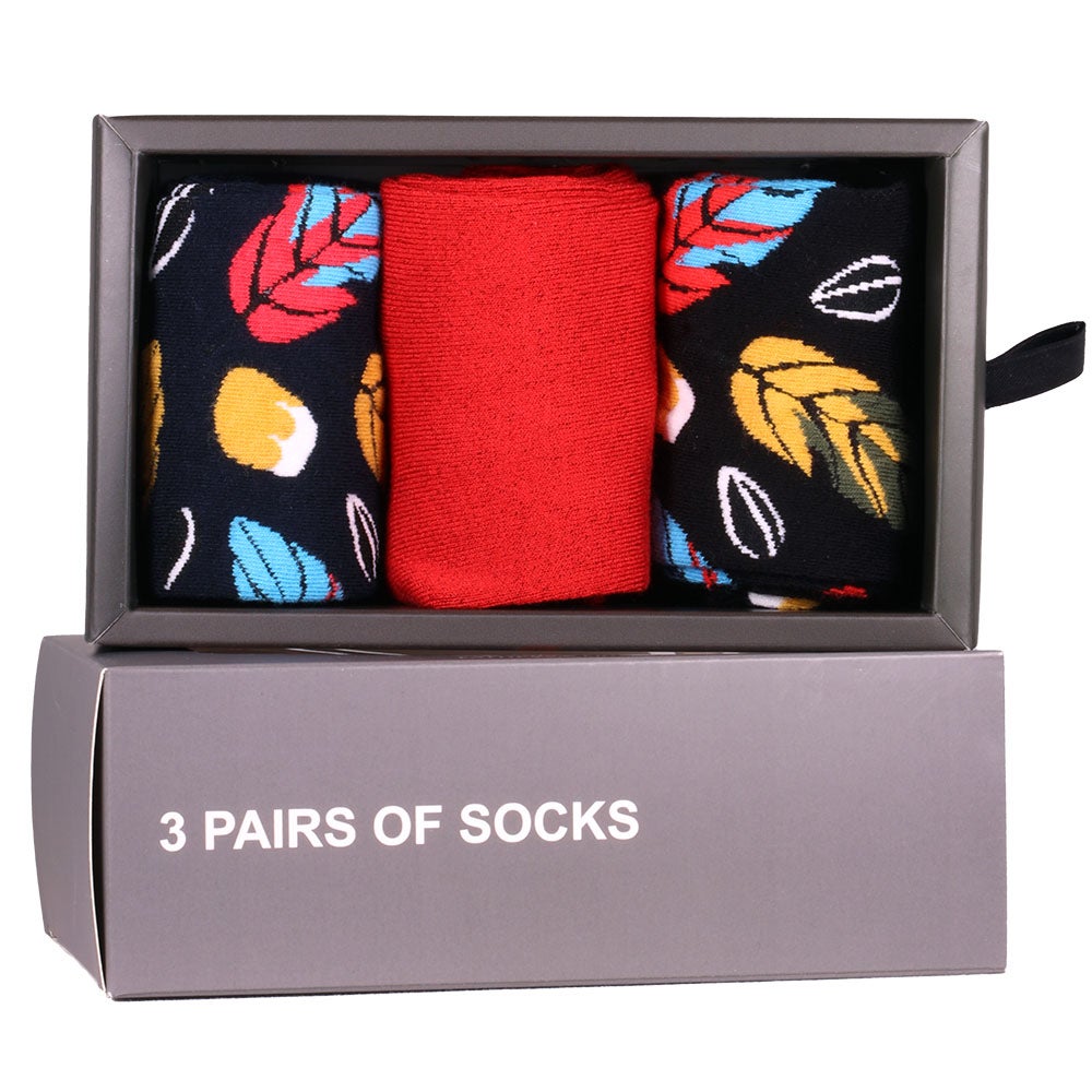 Bambustrumpa 3-pack box röd 40/45