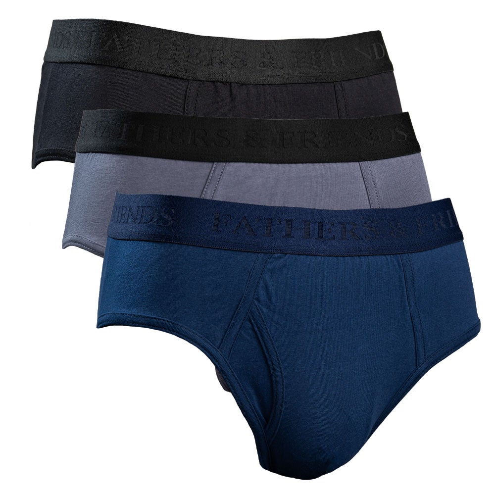 Briefkalsong bomull Emil marin/grå/svart S