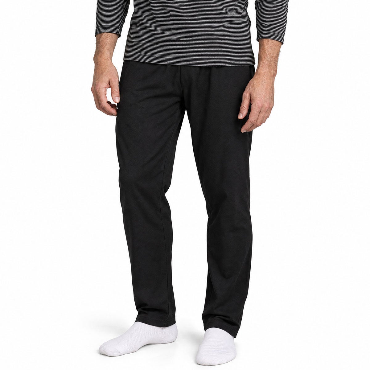 Pyjamas lång ärm svartrandig, S