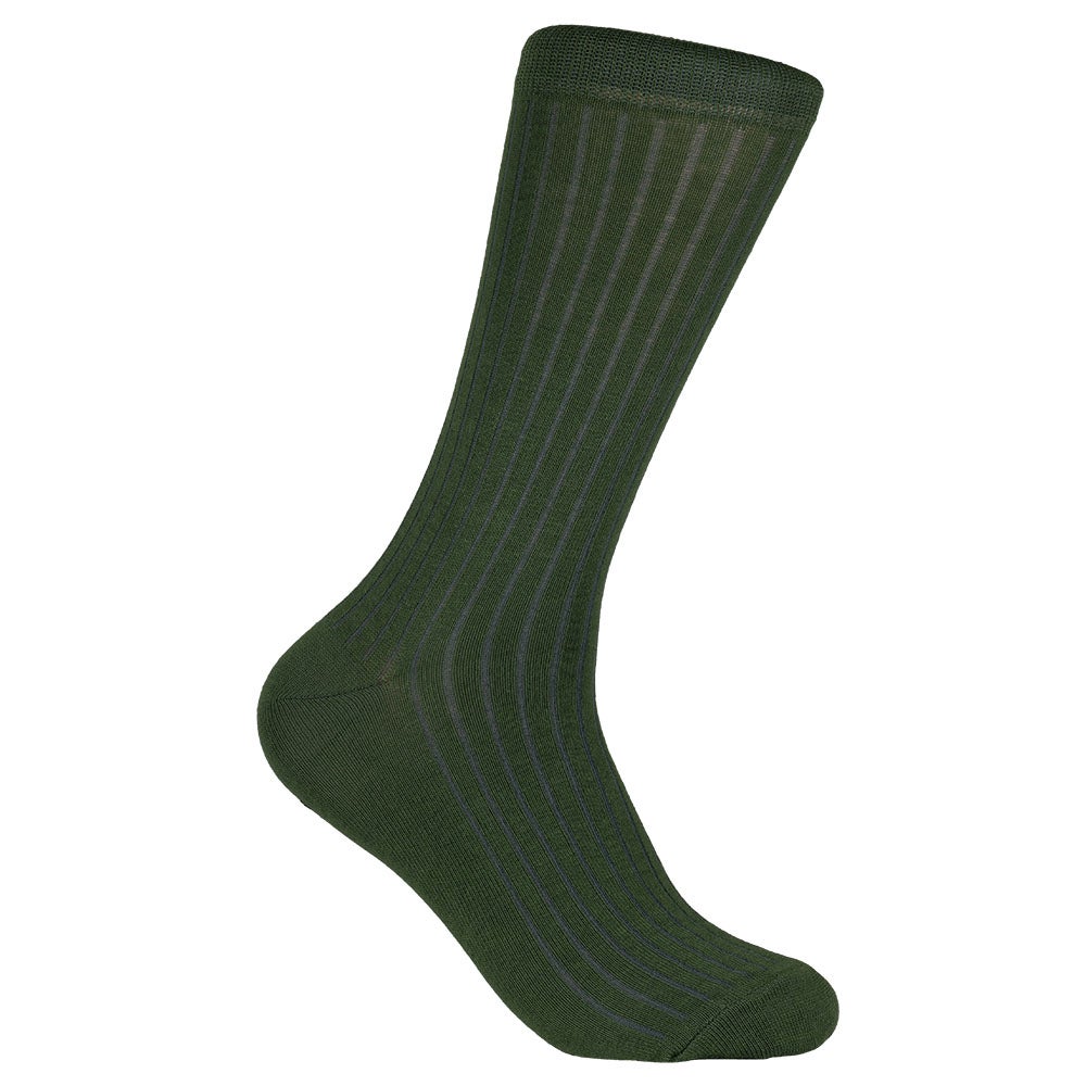Bomullsstrumpa Ribb Grön 40/45