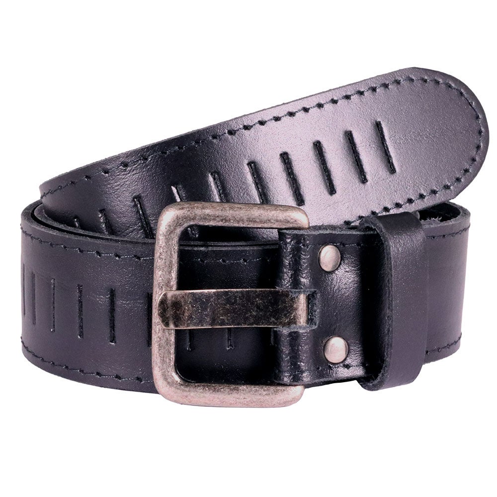 Läderbälte Dundee brett, svart 85