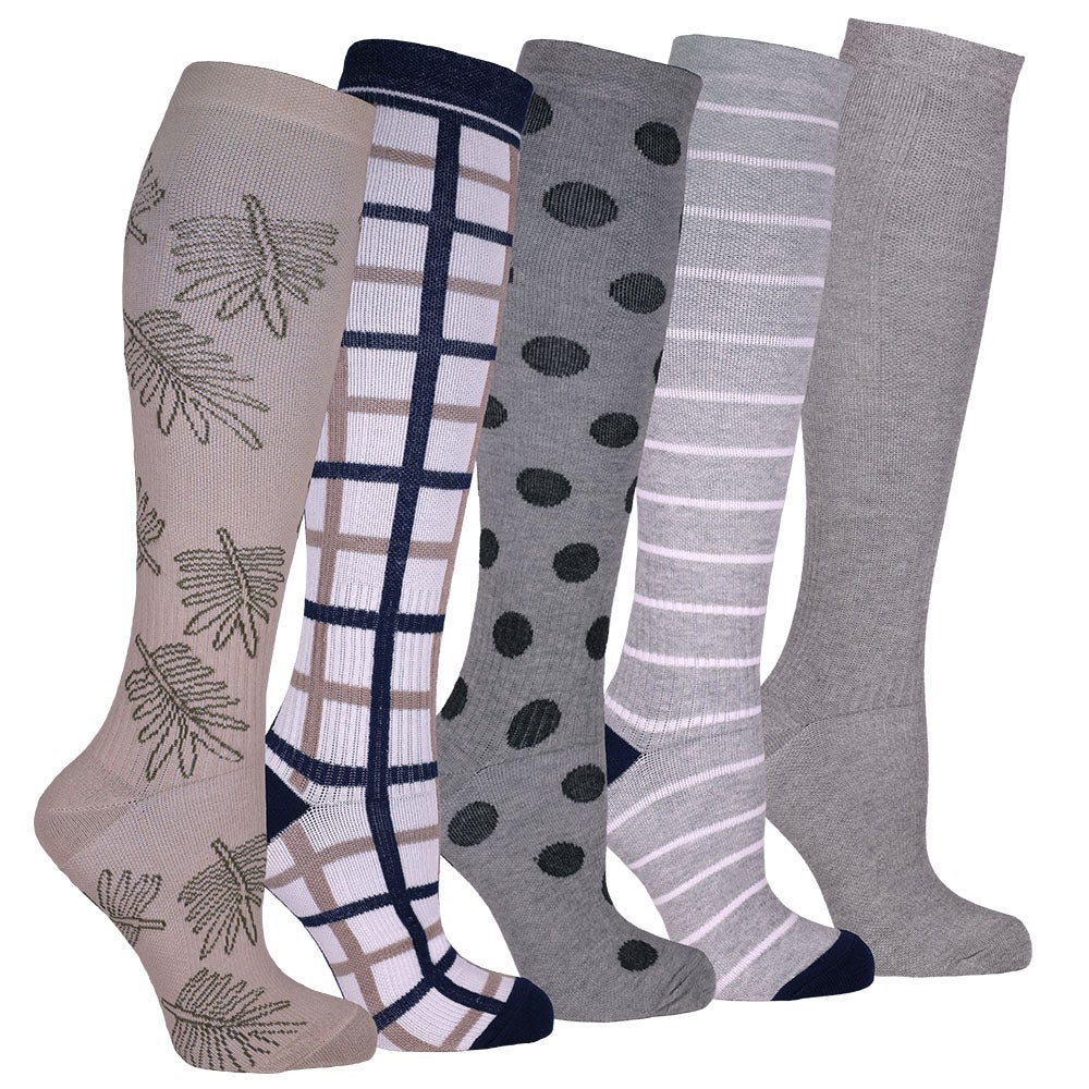 Stödstrumpor 5-pack, ljust 36/40