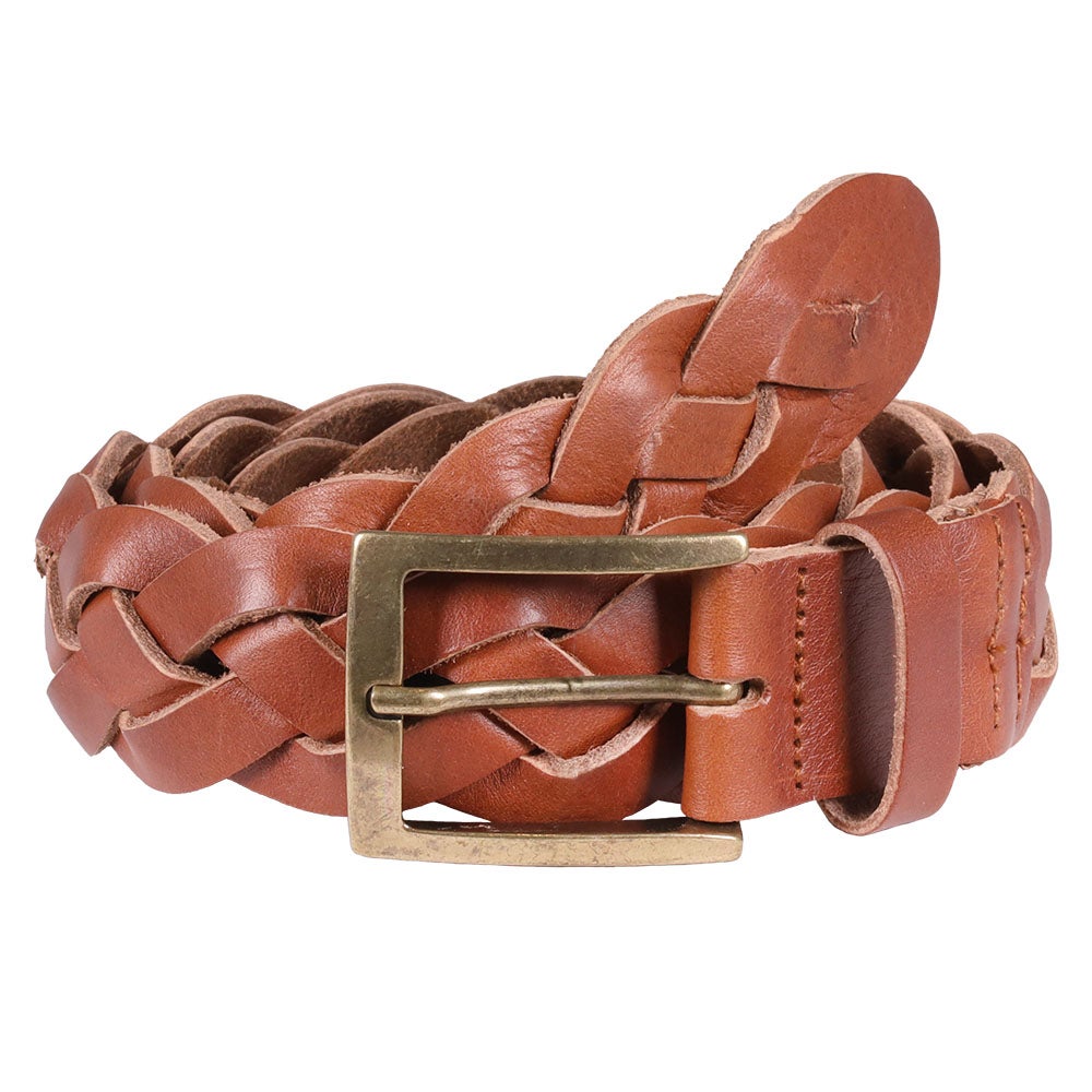 Läderbälte Nice flätat, cognac 95