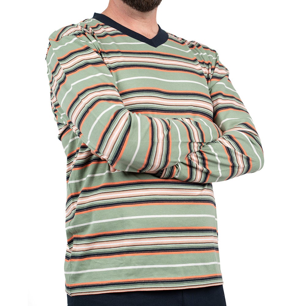 Pyjamas lång ärm grön S