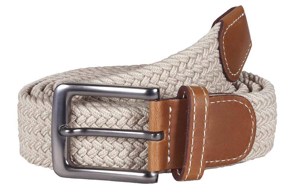 Flätat bälte, beige 80