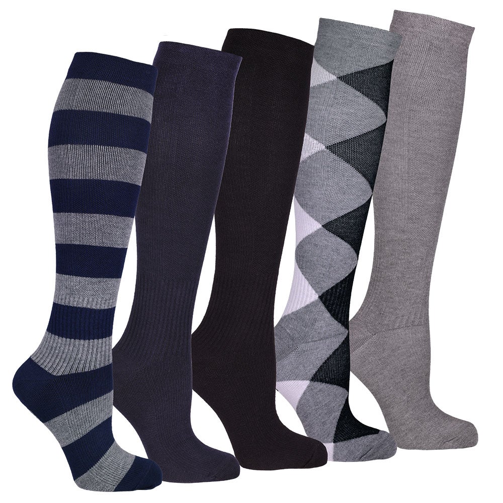 Stödstrumpor bambu mönstrat, 5-pack 36/40