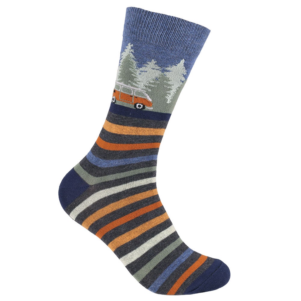 Bomullsstrumpa Hjalmar jeansblå buss 40/45