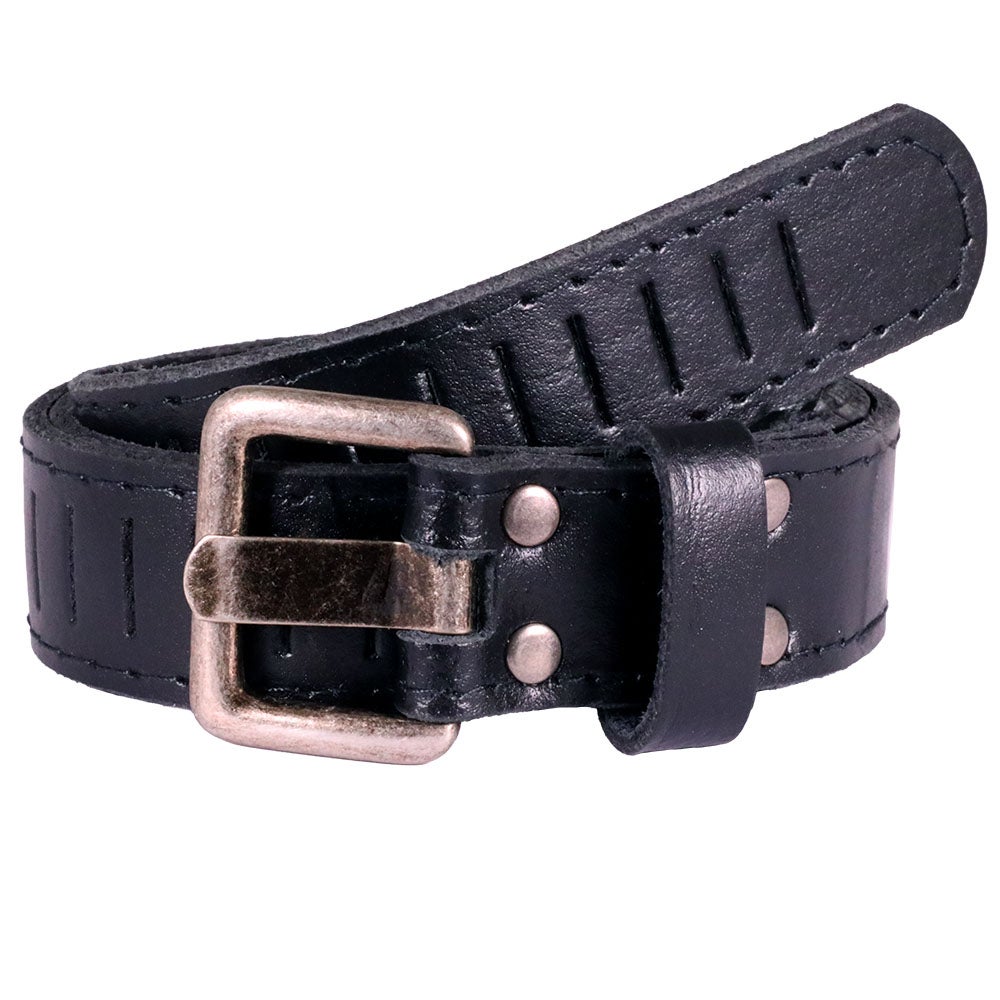 Läderbälte Dundee smalt, svart 85