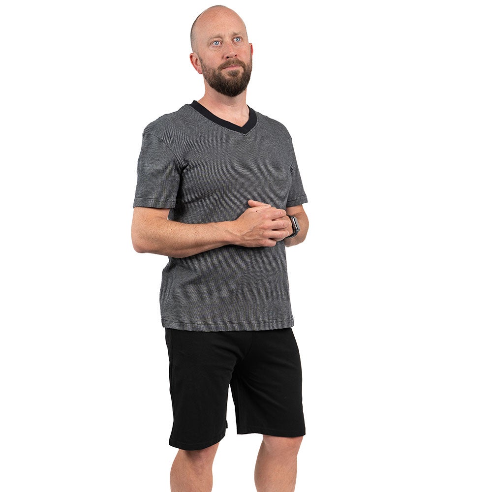 Pyjamas kort ärm svart S