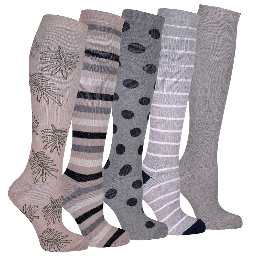 Stödstrumpor 5-pack, ljust 36/40