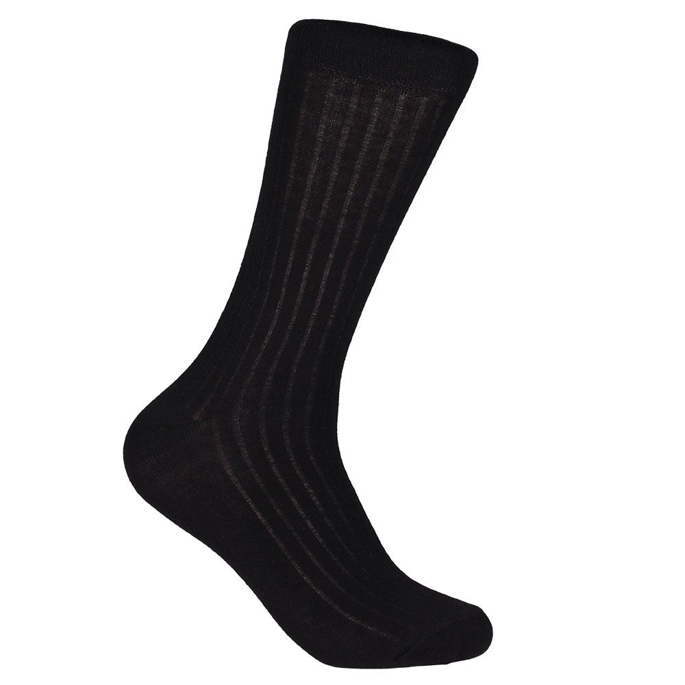Bomullsstrumpa Ribb Svart 40/45