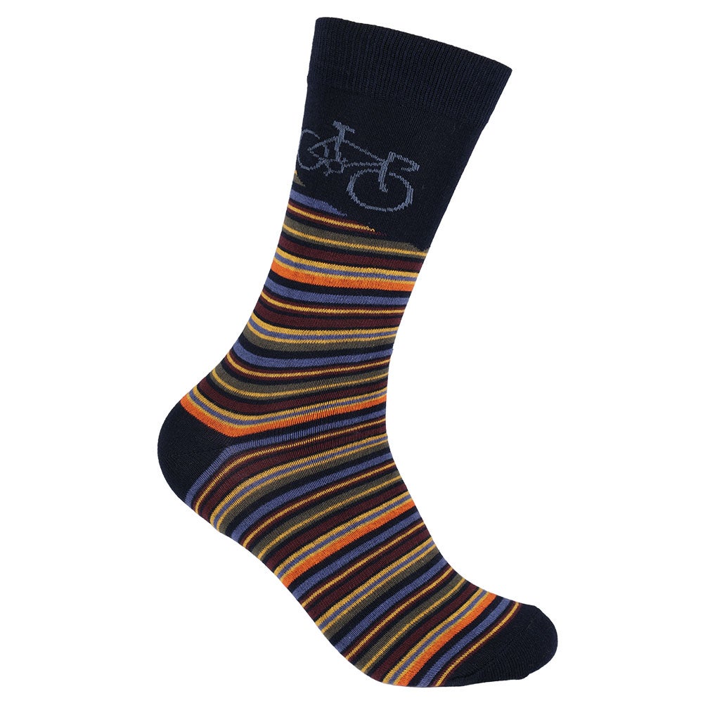 Bomullsstrumpa Hjalmar marinblå cykel 40/45