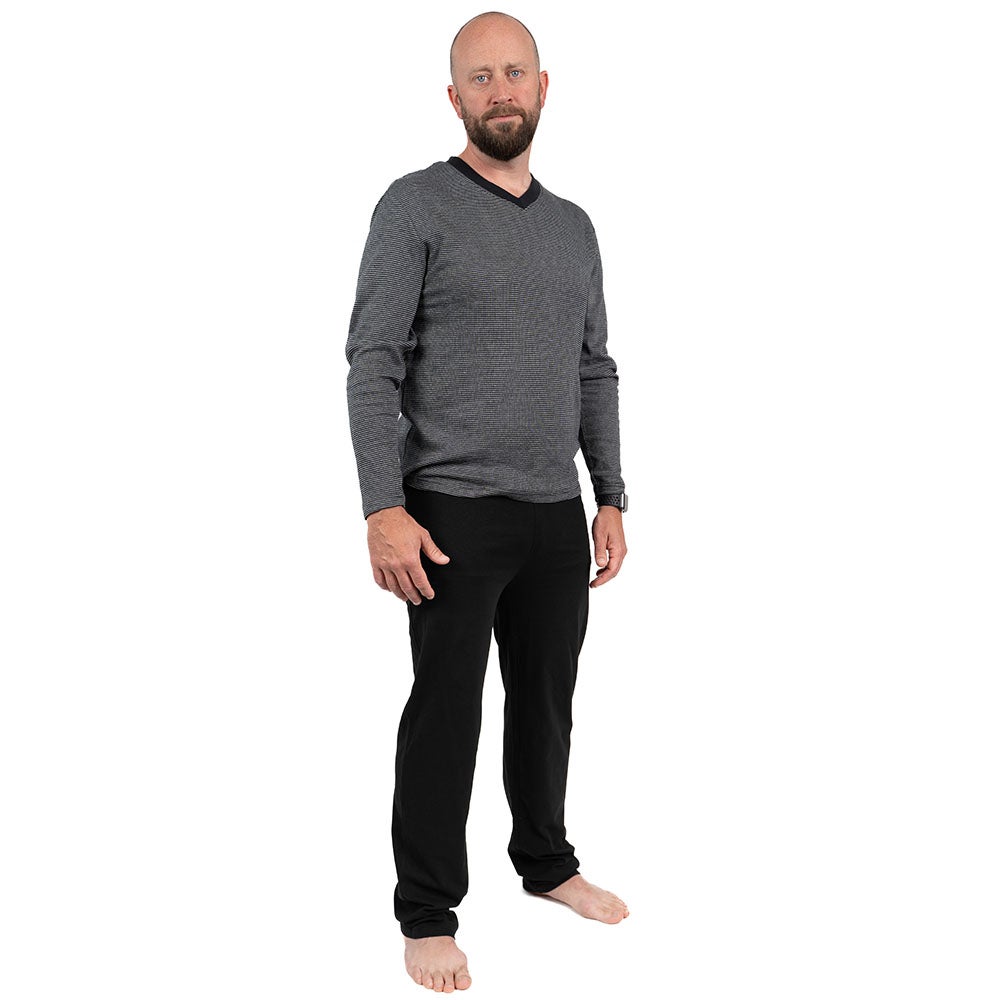 Pyjamas lång ärm svart S