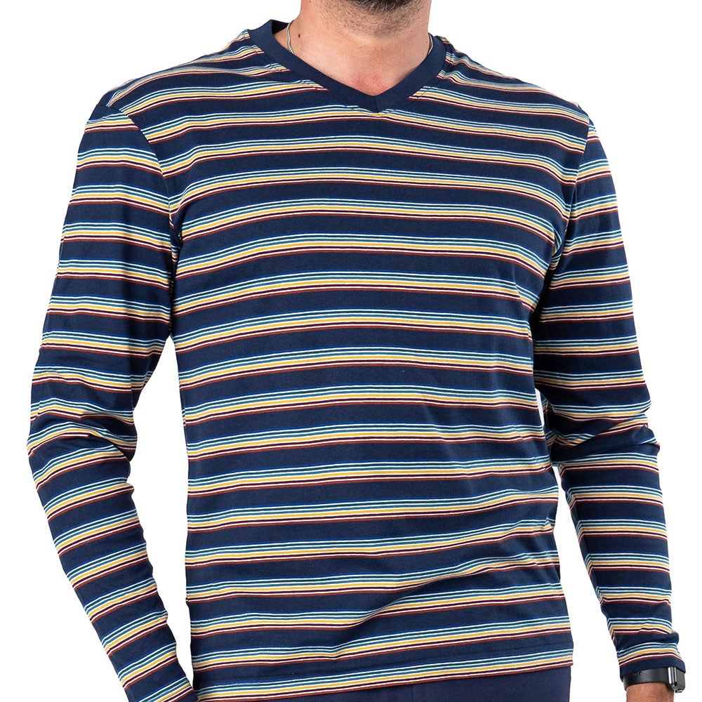 Pyjamas 913 lång ärm marinblå S