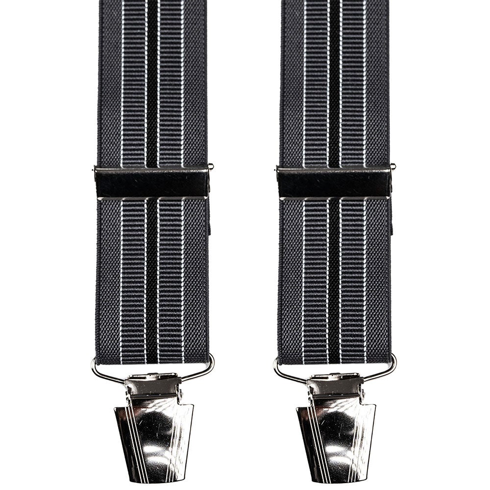 Hängslen Stripe 30 mm grå